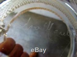 Vintage Signed ALESSANDRO MORETTI Art Glass Ash Tray Wine Coaster