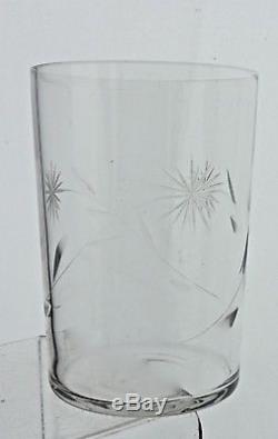 Vintage Simple Plane Water/wine/juice Glass Set 17 Flower Etched Glassware