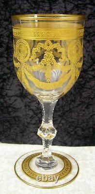 St Louis Crystal "Congress" Gold Encrusted Ruby Hock Goblet 