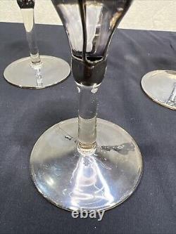 Vintage Sterling Blown Glass Wine Glasses Lot Of 3