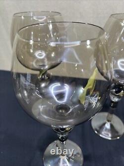 Vintage Sterling Blown Glass Wine Glasses Lot Of 3