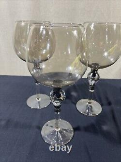 Vintage Sterling Blown Glass Wine Glasses Lot Of 3
