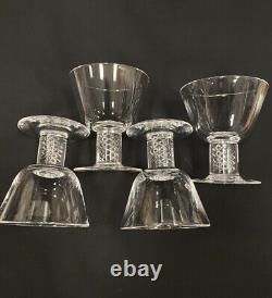 Vintage Steuben Crystal Air Twist Stem Cocktail Glasses Threaded Set 4