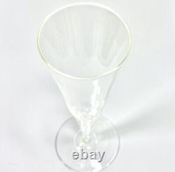 Vintage Steuben Teardrop Bubble Fluted Stem Wine/Champagne Glass Set Of 9 Withbox