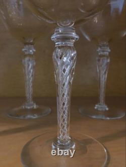 Vintage Stuart Air Twist Crystal Glasses