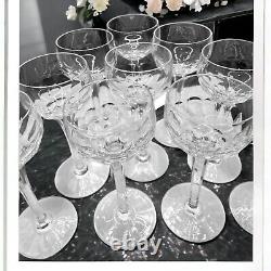 Vintage Stuart England Crystal Wine Glasses 10- 7.25