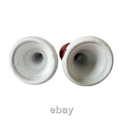 Vintage Studio Art Pottery Red Wine Chalice Glasses (Signed, Gerry Williams)