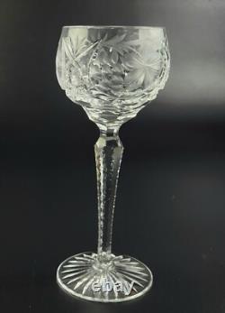 Vintage Stunning Cut-Crystal Hock Wine Glasses 4 Resemble Nachtmann Traube