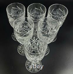 Vintage Stunning Cut-Crystal Water/Wine Glasses Resemble Nachtmann Traube 6