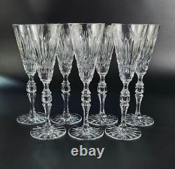 Vintage Stunning Cut-Crystal Wine Glasses 9 1/4 Tall Set of 7