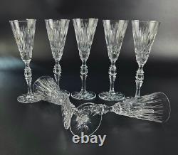 Vintage Stunning Cut-Crystal Wine Glasses 9 1/4 Tall Set of 7