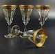 Vintage Stunning Gold Encrusted Wine Glass Set of 4 7 3/8 Tall