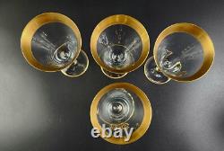 Vintage Stunning Gold Encrusted Wine Glass Set of 4 7 3/8 Tall
