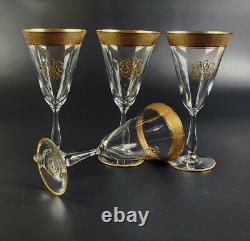 Vintage Stunning Gold Encrusted Wine Glass Set of 4 7 3/8 Tall