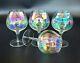 Vintage Stunning Iridescent Wine Glasses Set of 4
