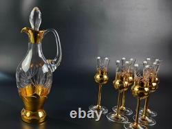 Vintage Stunning Wine Glasses & Decanter Set- 8 Pieces