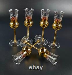 Vintage Stunning Wine Glasses & Decanter Set 8 Pieces