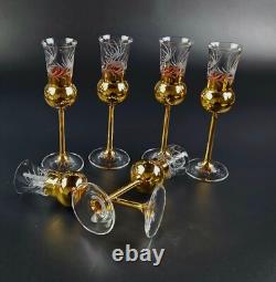Vintage Stunning Wine Glasses & Decanter Set 8 Pieces