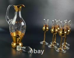 Vintage Stunning Wine Glasses & Decanter Set 8 Pieces