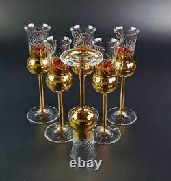Vintage Stunning Wine Glasses & Decanter Set 8 Pieces