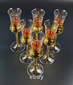 Vintage Stunning Wine Glasses & Decanter Set- 8 Pieces