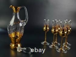 Vintage Stunning Wine Glasses & Decanter Set 8 Pieces