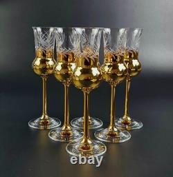 Vintage Stunning Wine Glasses & Decanter Set 8 Pieces