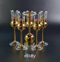 Vintage Stunning Wine Glasses & Decanter Set 8 Pieces