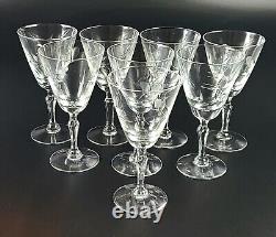 Vintage- Sweetheart Rose by FOSTORIA Water/Wine Glasses- Set of 8