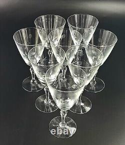 Vintage- Sweetheart Rose by FOSTORIA Water/Wine Glasses- Set of 8