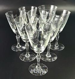 Vintage- Sweetheart Rose by FOSTORIA Water/Wine Glasses- Set of 8