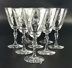 Vintage- Sweetheart Rose by FOSTORIA Water/Wine Glasses- Set of 8