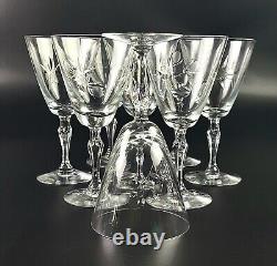 Vintage- Sweetheart Rose by FOSTORIA Water/Wine Glasses- Set of 8