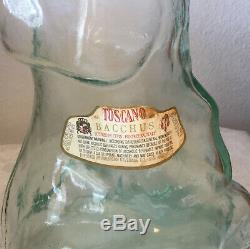 Vintage TALL Figural ELEPHANT Green Glass Italian Wine Chianti Bottle SCARCE