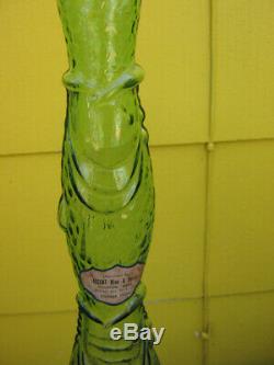 Vintage Tall 1974 Fra-gri Chianti Italian Green Glass Fish 44.5 Wine Bootle
