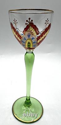 Vintage Theresienthal Art Nouveau Art Glass Wine Glass 5 3/4