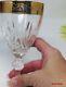 Vintage Three CreArt Crystal Stemware Wine Glasses Embellished with24k Gold VG-EX