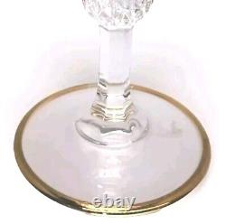 Vintage Three CreArt Crystal Stemware Wine Glasses Embellished with24k Gold VG-EX
