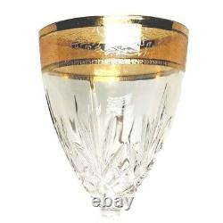 Vintage Three CreArt Crystal Stemware Wine Glasses Embellished with24k Gold VG-EX