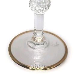 Vintage Three CreArt Crystal Stemware Wine Glasses Embellished with24k Gold VG-EX