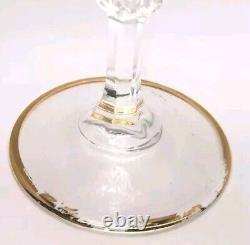 Vintage Three CreArt Crystal Stemware Wine Glasses Embellished with24k Gold VG-EX