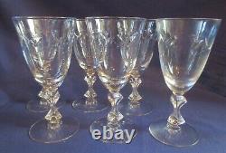 Vintage Tiffin-Franciscan Fantasy crystal claret wine glasses set of 6