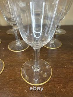 Vintage Tiffin Franciscan Gold Rim Crystal Wine Goblets Glasses Set of 12
