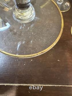 Vintage Tiffin Franciscan Gold Rim Crystal Wine Goblets Glasses Set of 12