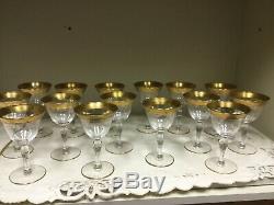 Vintage Tiffin Franciscan MINTON Gold Encrusted Small Wine Glasses set of 15