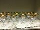 Vintage Tiffin Franciscan MINTON Gold Encrusted Small Wine Glasses set of 15
