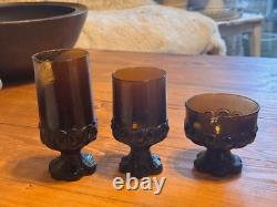 Vintage Tiffin Franciscan Madeira Smoke Brown Wine Glasses Goblets Set of 24