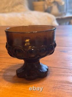 Vintage Tiffin Franciscan Madeira Smoke Brown Wine Glasses Goblets Set of 24