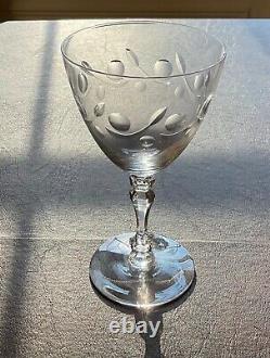 Vintage Tiffin Franciscan cut 17646 6 wine goblet 4 champagne/sherbet dot leaf