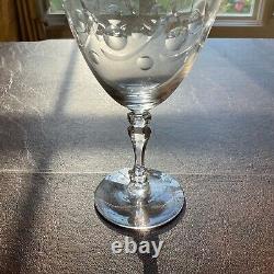 Vintage Tiffin Franciscan cut 17646 6 wine goblet 4 champagne/sherbet dot leaf